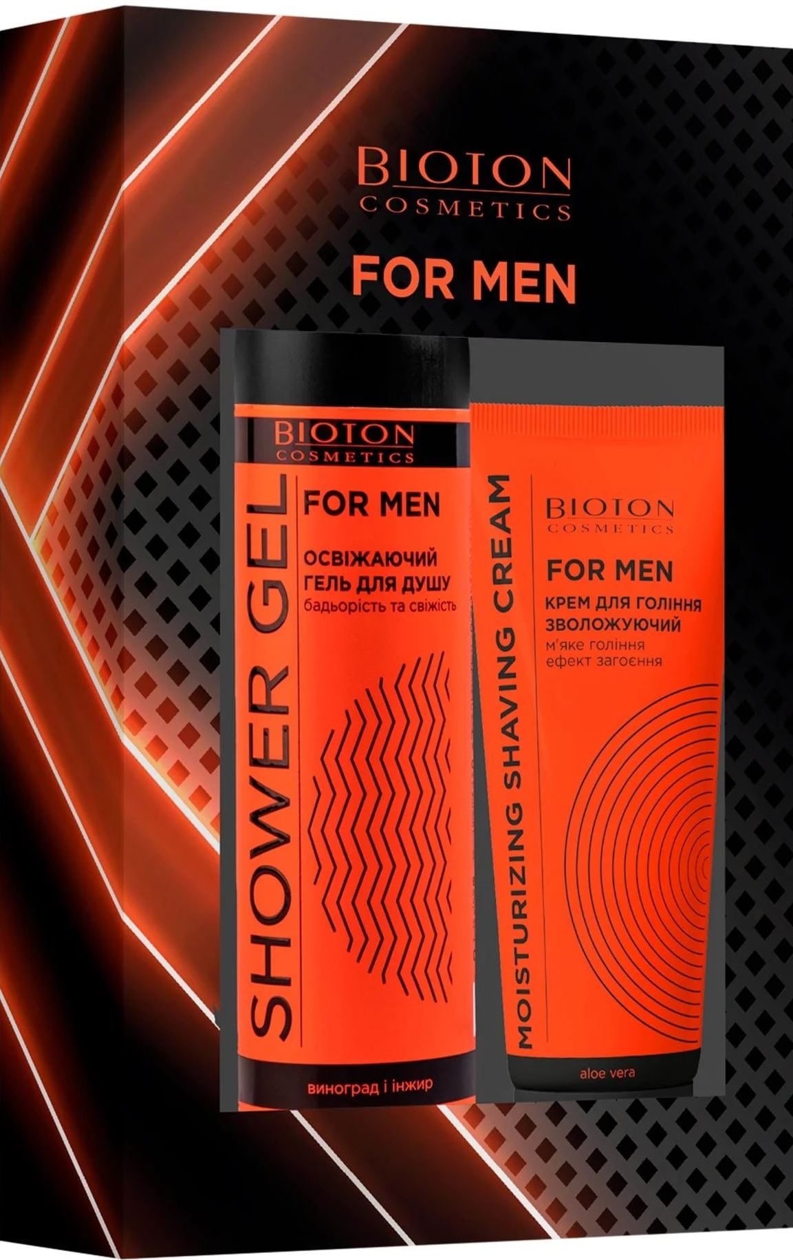 Bioton Cosmetics Men's Gift Set: Shower Gel 250 mL & Shaving Cream 75 mL