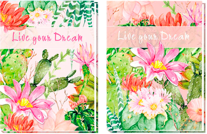 A-Plus A5109 Cactus A5 Softcover Notebook, 120 Sheets