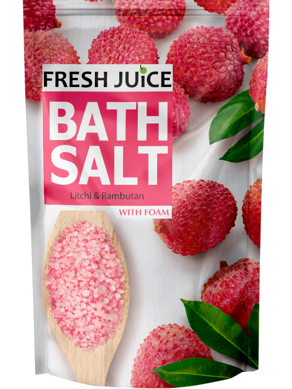 Fresh Juice Lychee & Rambutan Foaming Bath Salt Refill Pouch, 500 g