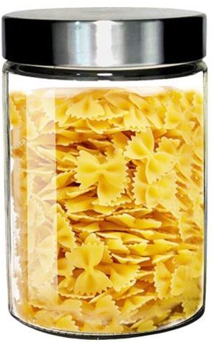 S&T 7056-1 Glass Storage Jar with Metal Lid, 1.2 L