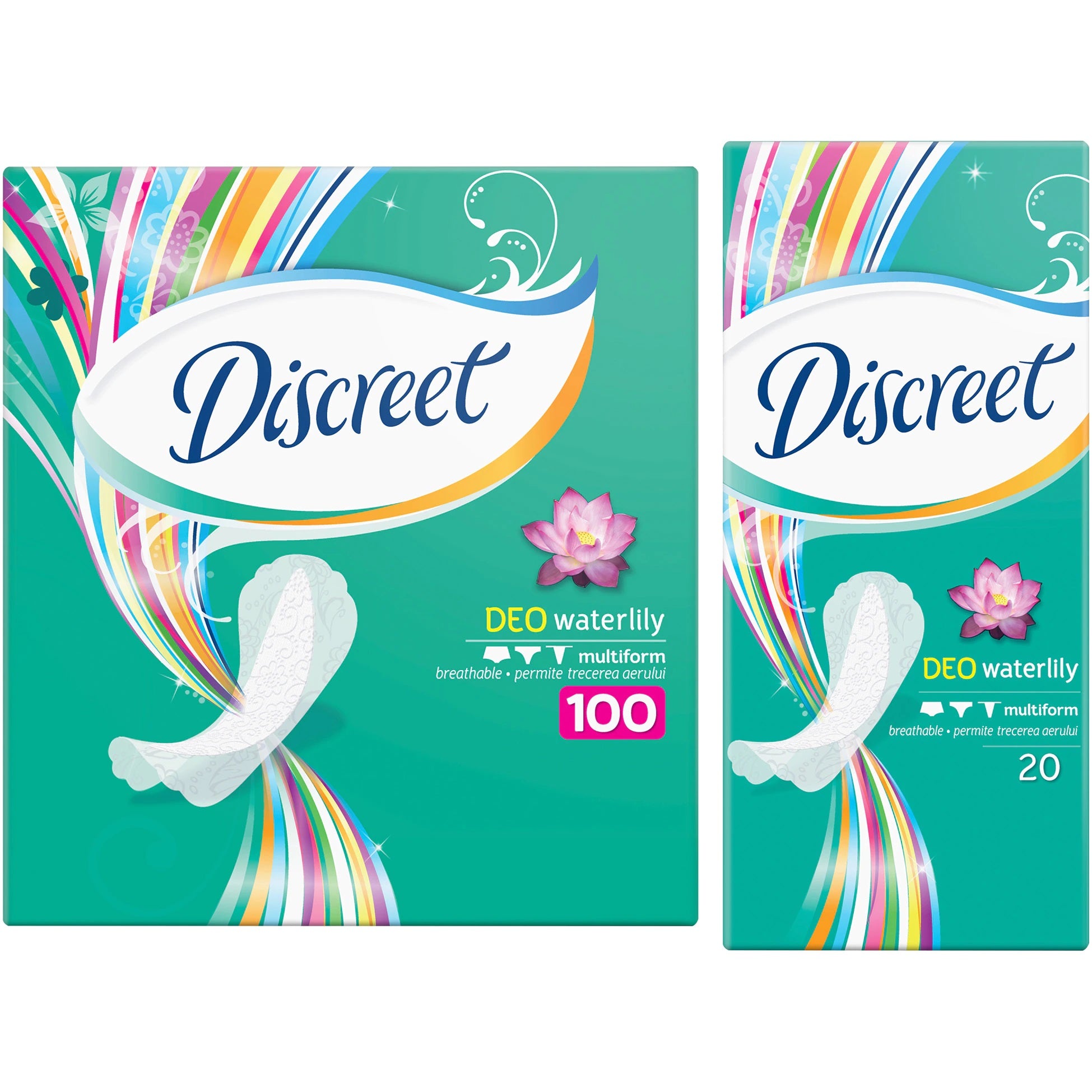 Discreet Multiform Deo Water Lily Panty Liners, 100 + 20 pcs