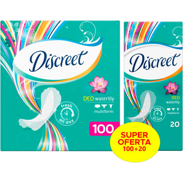 Discreet Multiform Deo Water Lily Panty Liners, 100 + 20 pcs - Image 2
