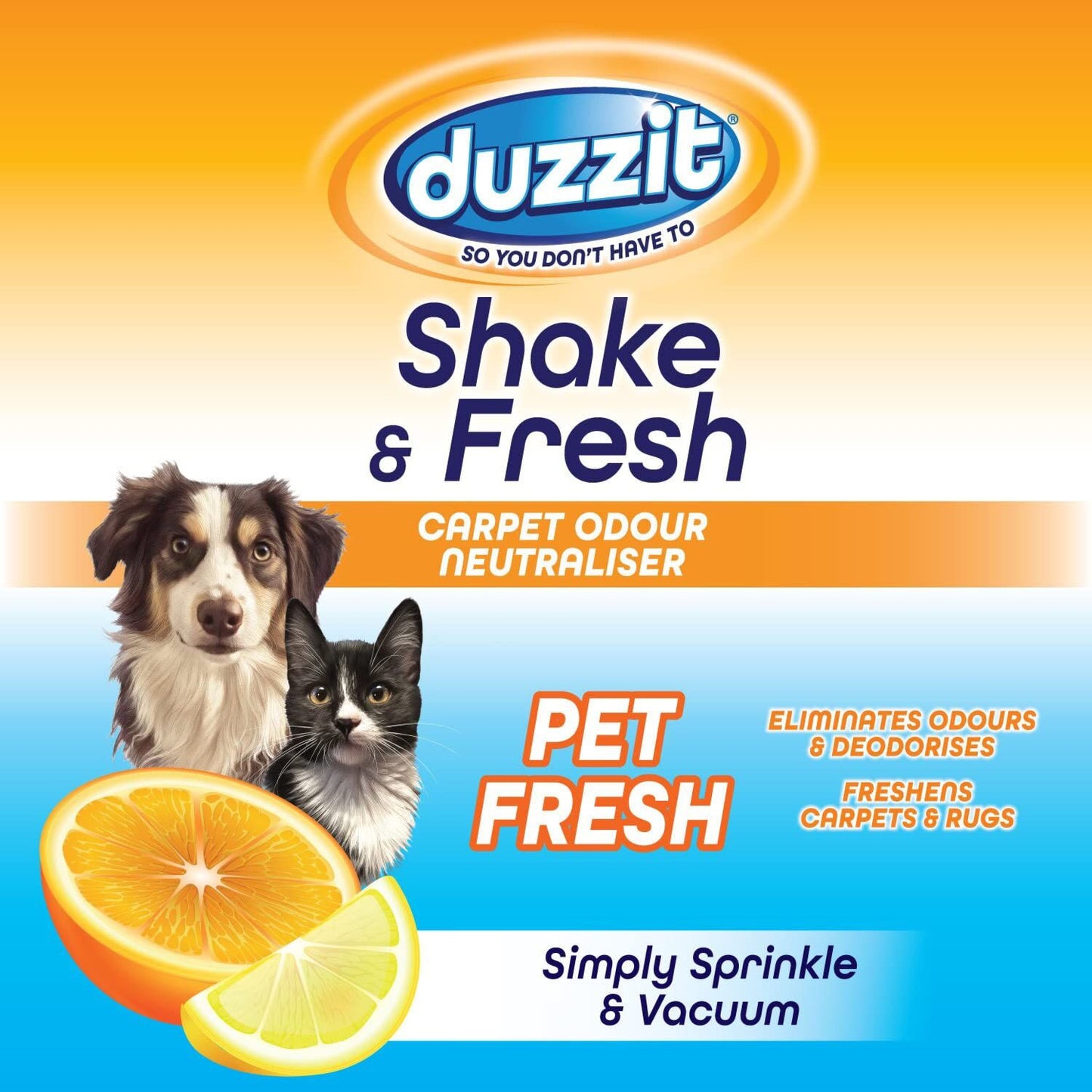 Duzzit Shake & Fresh Pet Fresh Odor-Neutralizing Carpet Freshener, 500 g - Image 2