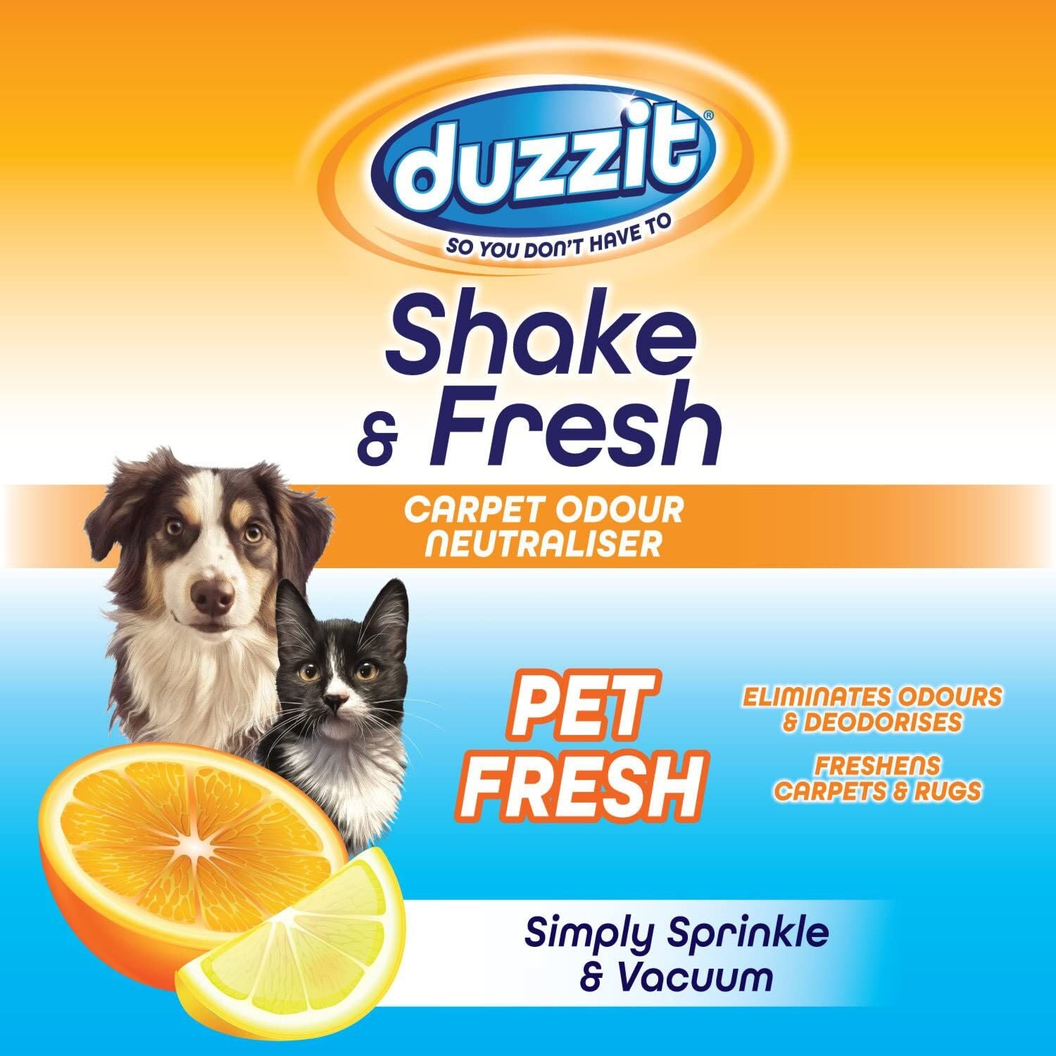 Duzzit Shake & Fresh Pet Fresh Odor-Neutralizing Carpet Freshener, 500 g - Image 2
