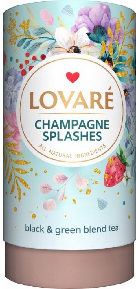 Lovare Champagne Splashes Black & Green Tea Blend in Tube, 80 g