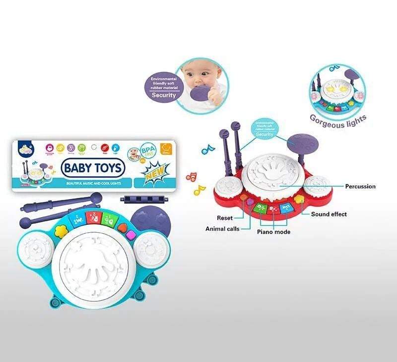 Baby Toys 8111 Light-Up Musical Drum with Piano