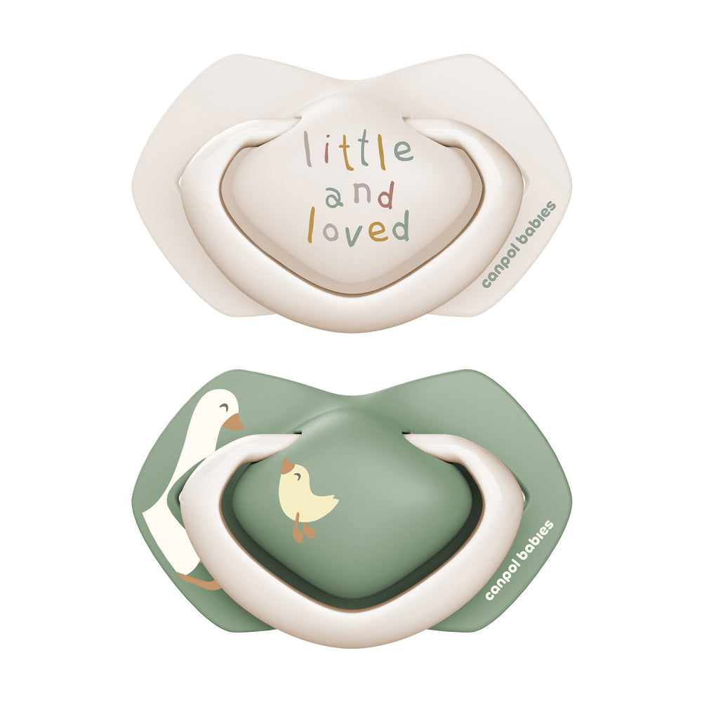 Canpol Babies 22/669 Geese Symmetrical Silicone Pacifiers, 18+ Months, 2 pcs