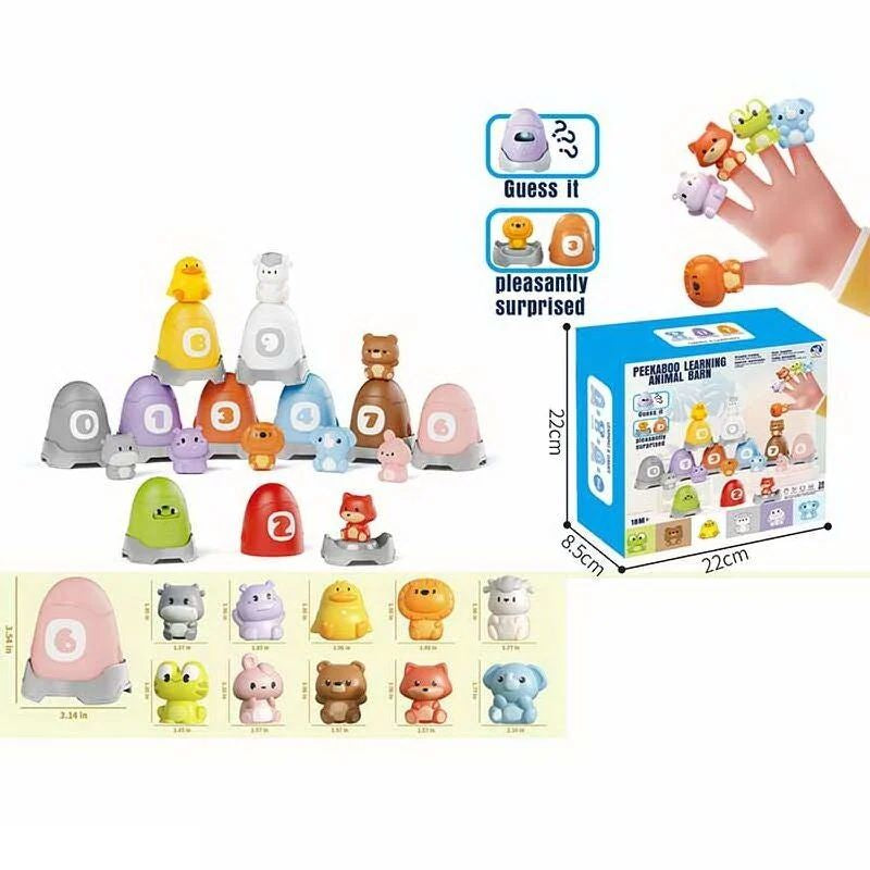 A 8996 Logic Game with Finger Puppet Theater, 10 Animals & 10 Houses