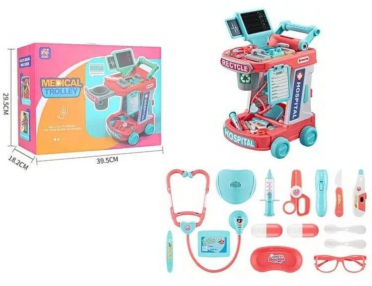 RX 690 B Doctor Set with Sound, Light, Defibrillator, ECG, Stethoscope & Cart