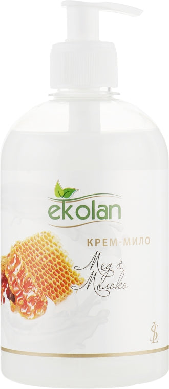 Ekolan Honey & Milk Liquid Cream Soap with Pump, 500 g