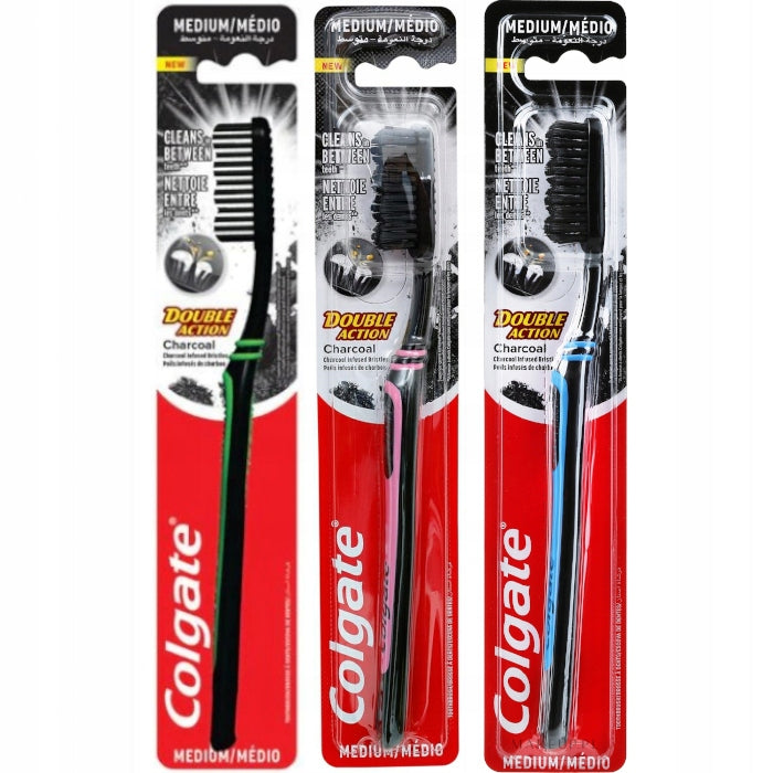 Colgate Double Action Charcoal Medium Toothbrush - Image 2