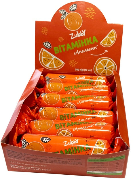 Zubby Orange Vitamin Candy, 30 g