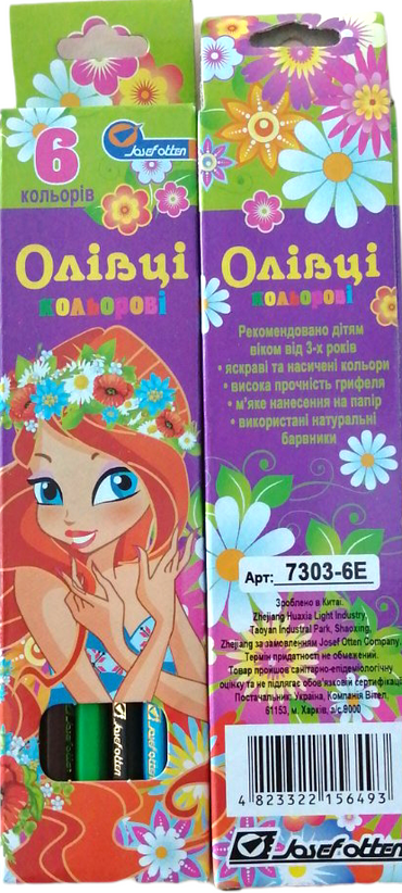 Josef Otten 7303-6 Colored Pencils for Girls, 6 Colors - Image 2