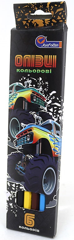 Josef Otten 7303-6 Kids Colored Pencils for Boys, 6 Colors