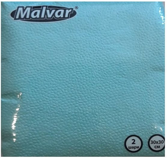 Malvar Turquoise 2-Ply Table Napkins, 30 x 30 cm, 40 pcs