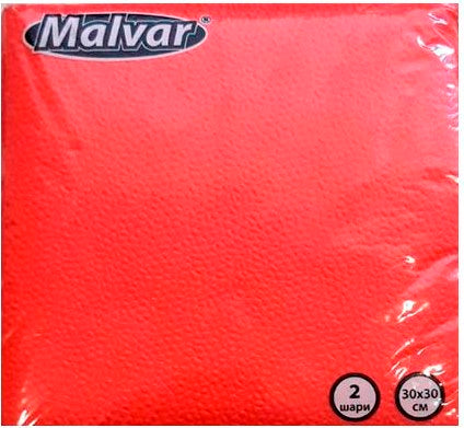 Malvar Red 2-Ply Table Napkins, 30 x 30 cm, 40 pcs