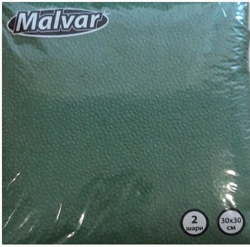 Malvar Green 2-Ply Table Napkins, 30 x 30 cm, 40 pcs
