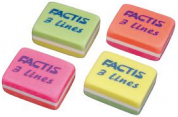 Milan Factis 3 Lines Rectangular Eraser
