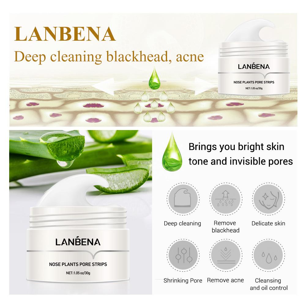 Lanbena Nose Plants Pore Strips Blackhead Face Mask, 30 g - Image 2