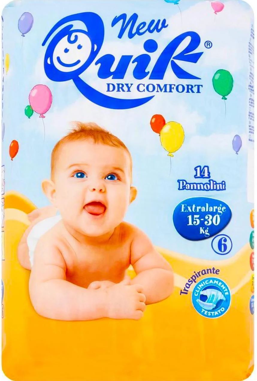 Quik Size 6 Baby Diapers, 15-30 kg, 14 pcs