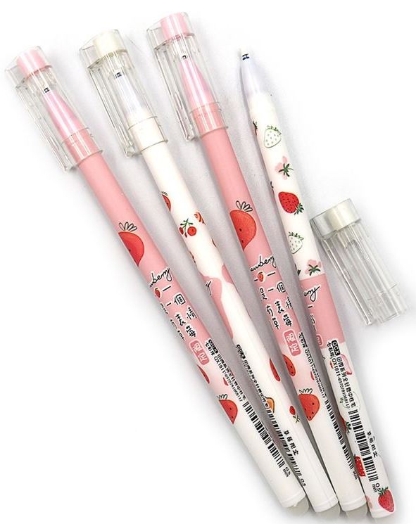 Josef Otten QX1811-2 Strawberry Erasable Blue Gel Pen, 0.5 mm, Assorted