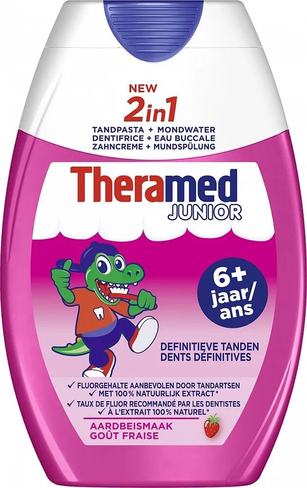 Theramed Junior Strawberry Kids Toothpaste for Ages 6+, 75 mL