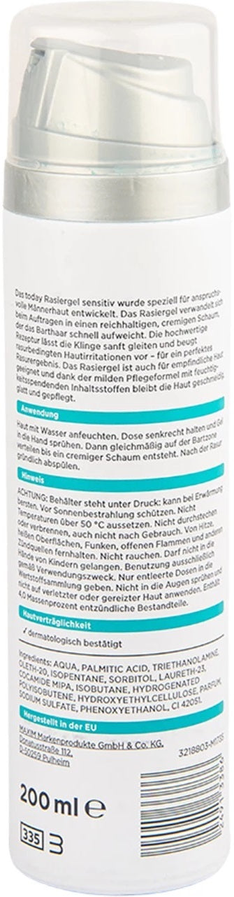 Today Men Sensitive Shaving Gel, 200 mL - Image 2