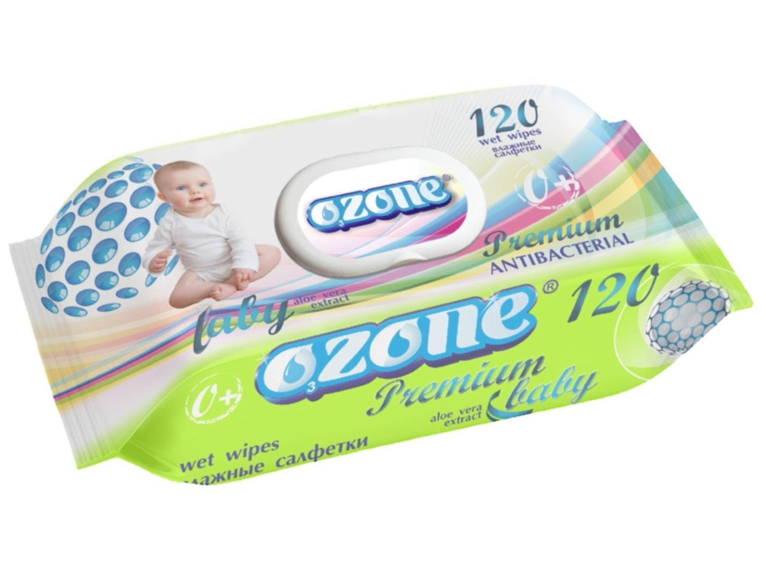 Ozone Premium Antibacterial Aloe Vera Kids Wet Wipes with Lid, 120 pcs