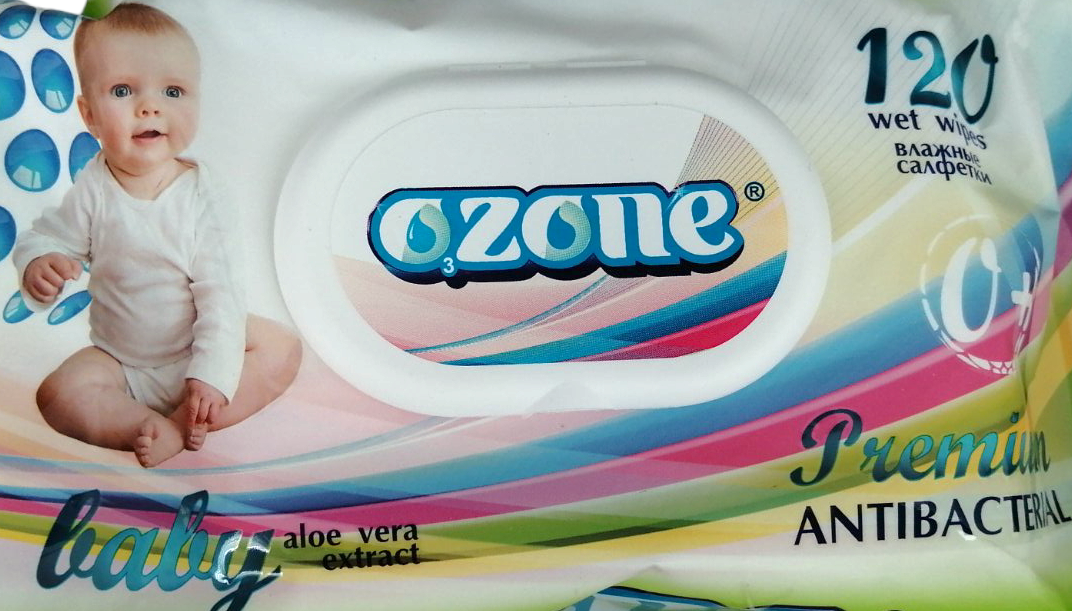 Ozone Premium Antibacterial Aloe Vera Kids Wet Wipes with Lid, 120 pcs - Image 2