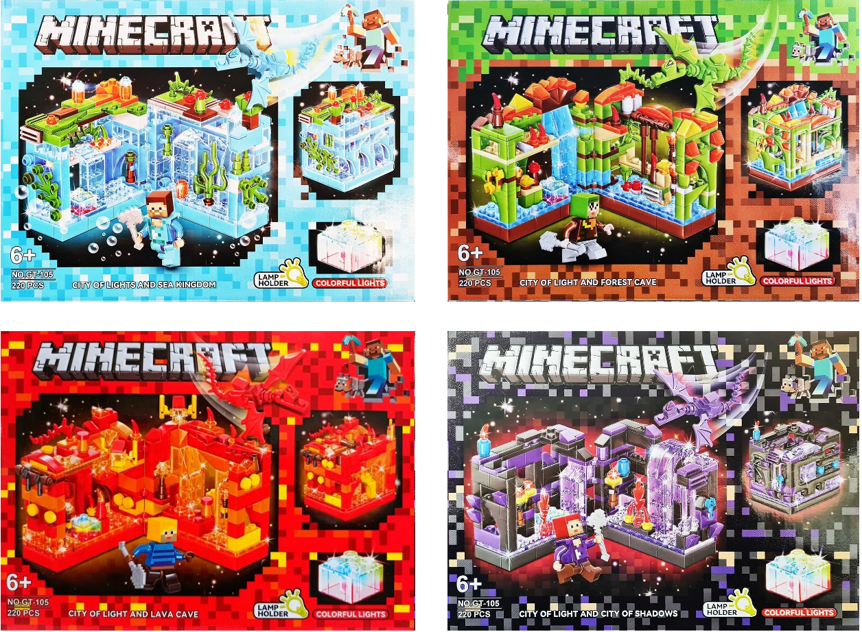 Minecraft GT-105 4-in-1 Building Set, Assorted Designs