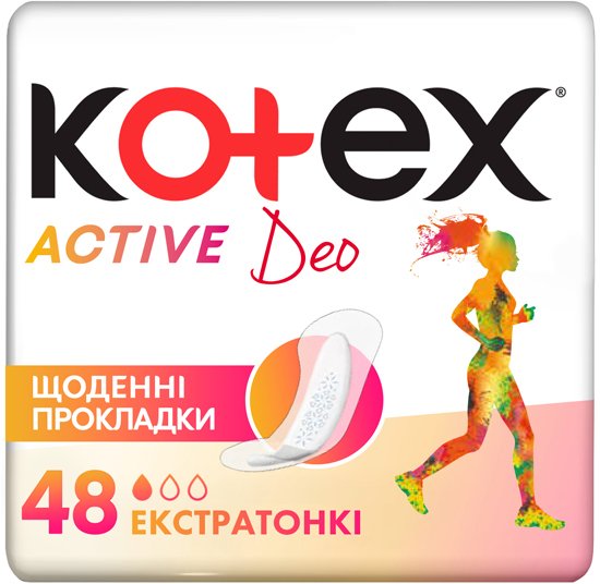 Kotex Active Deo Panty Liners, 48 pcs