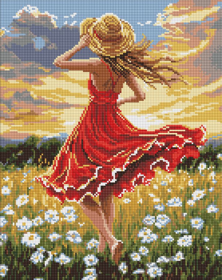 Ideyka AMO8250 Dance in the Field Diamond Mosaic Craft Set, 40 x 50 cm
