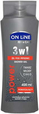 On Line Men's Power 3-in-1 with Glycerin & Mint Shower Gel, 400 mL