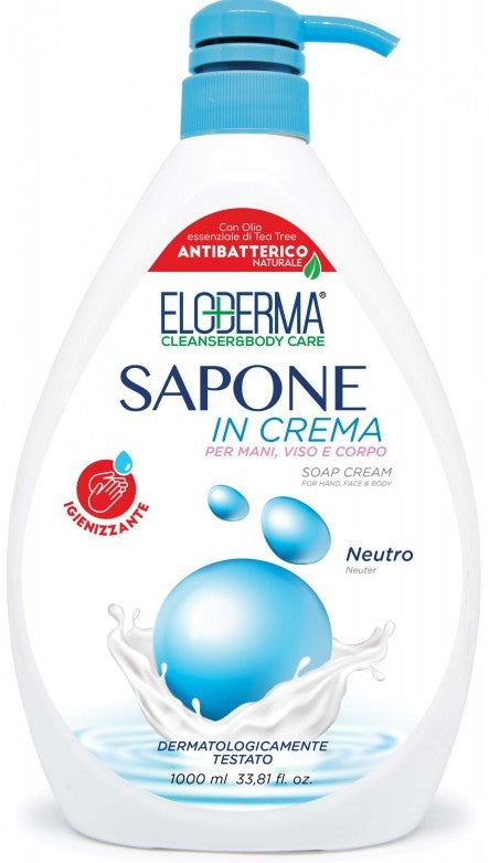 Eloderma Neutral Antibacterial Liquid Cream Soap with Pump, 1 L