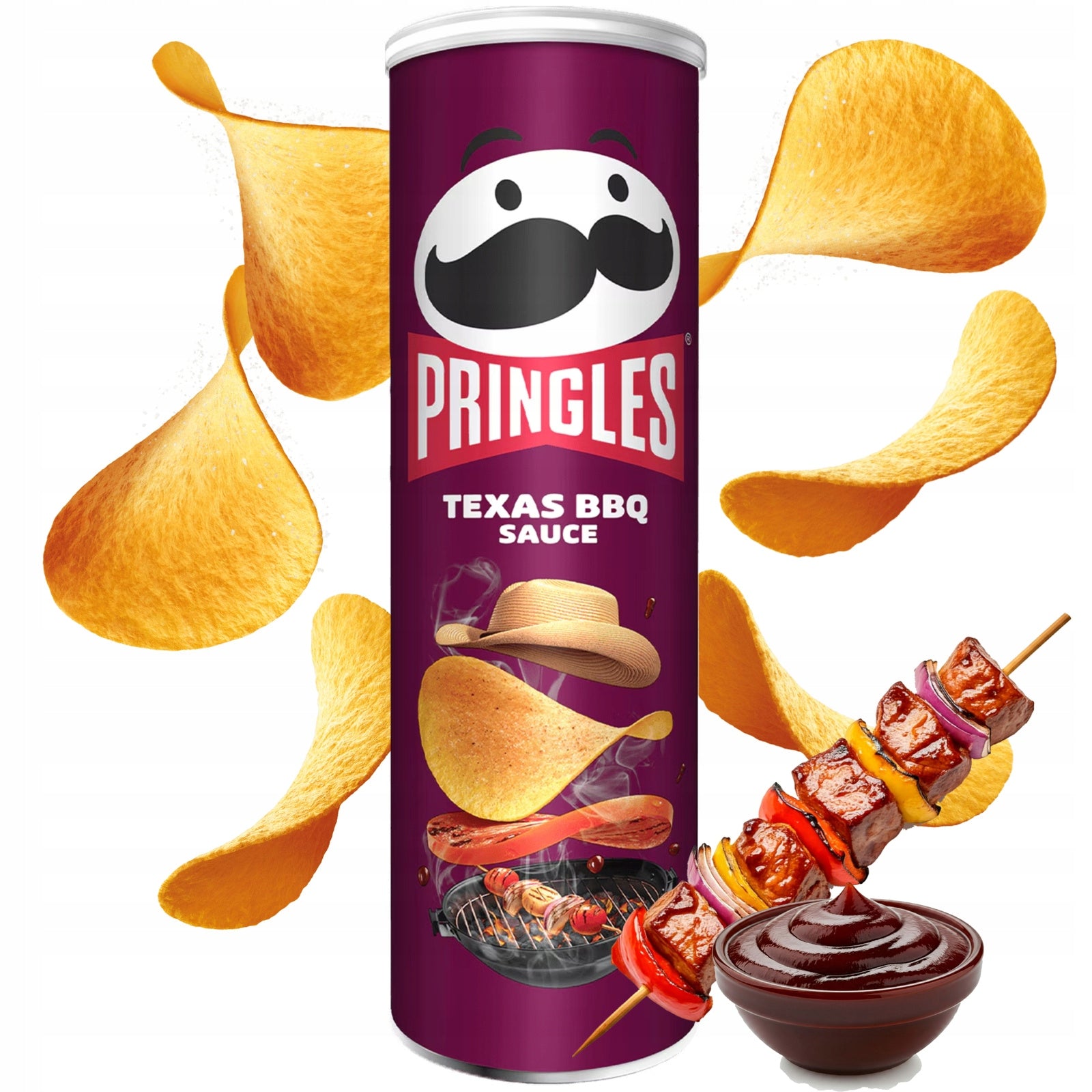 Pringles Texas BBQ Sauce Potato Chips, 165 g - Image 2