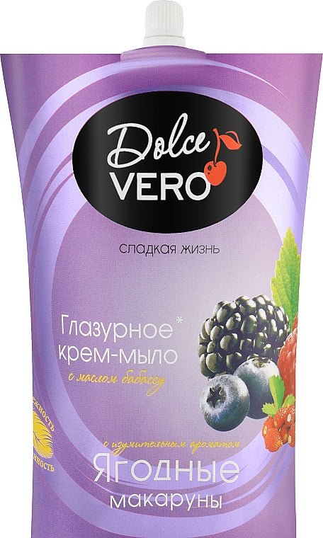 Dolce Vero Berry Macarons Liquid Cream Soap Refill Pouch, 500 mL