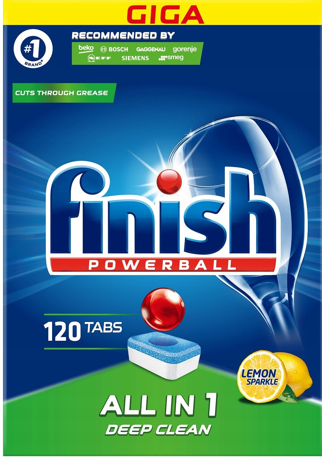Finish All in 1 Lemon Dishwasher Tablets, 120 pcs