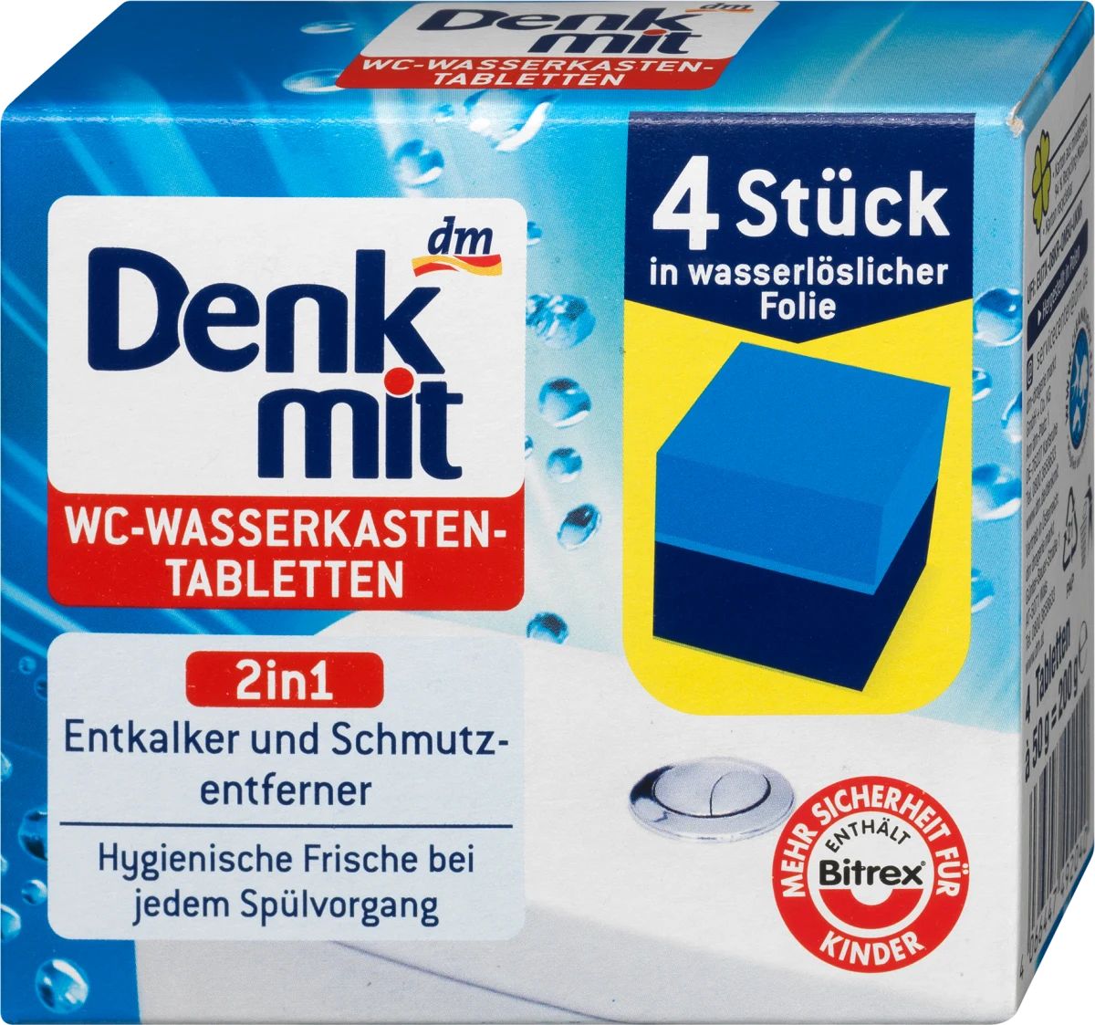 Denkmit 2-in-1 Toilet Cistern Tablets, 4 pcs