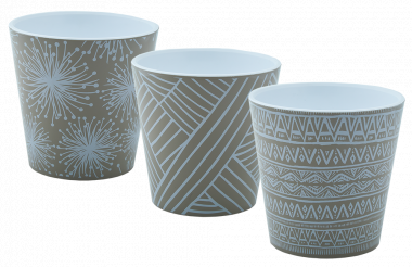 Aleana Deko 114039 Flowerpot with Insert & Decor, Assorted, 13 x 12.5 cm, 1.1 L