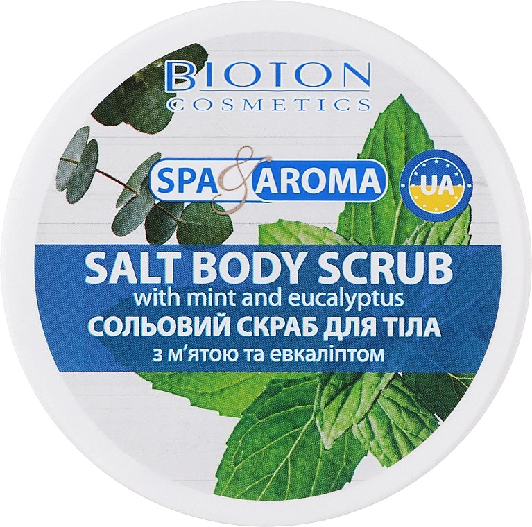 Bioton Cosmetics Spa & Aroma Mint & Eucalyptus Salt Body Scrub, 250 mL