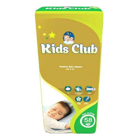 Kids Club Soft & Dry Maxi Size 4 Baby Diapers, 9-20 kg, 58 pcs - Image 2