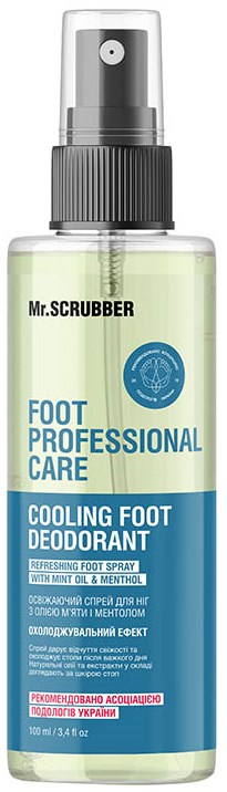 Mr. Scrubber Foot Professional Care Refreshing Foot Spray with Mint Oil & Menthol