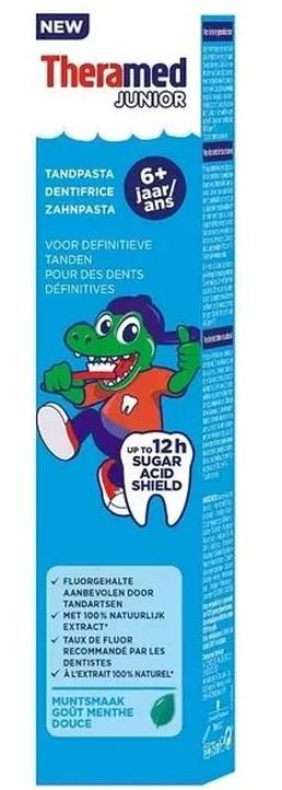 Theramed Junior Mint Kids Toothpaste for Ages 6+, 75 mL
