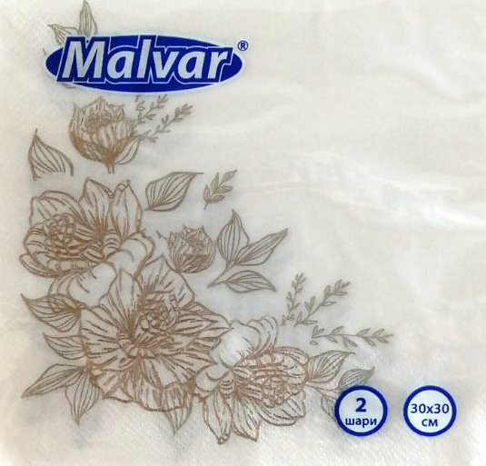 Malvar Roses 2-Ply Napkins, 30 x 30 cm, 20 pcs