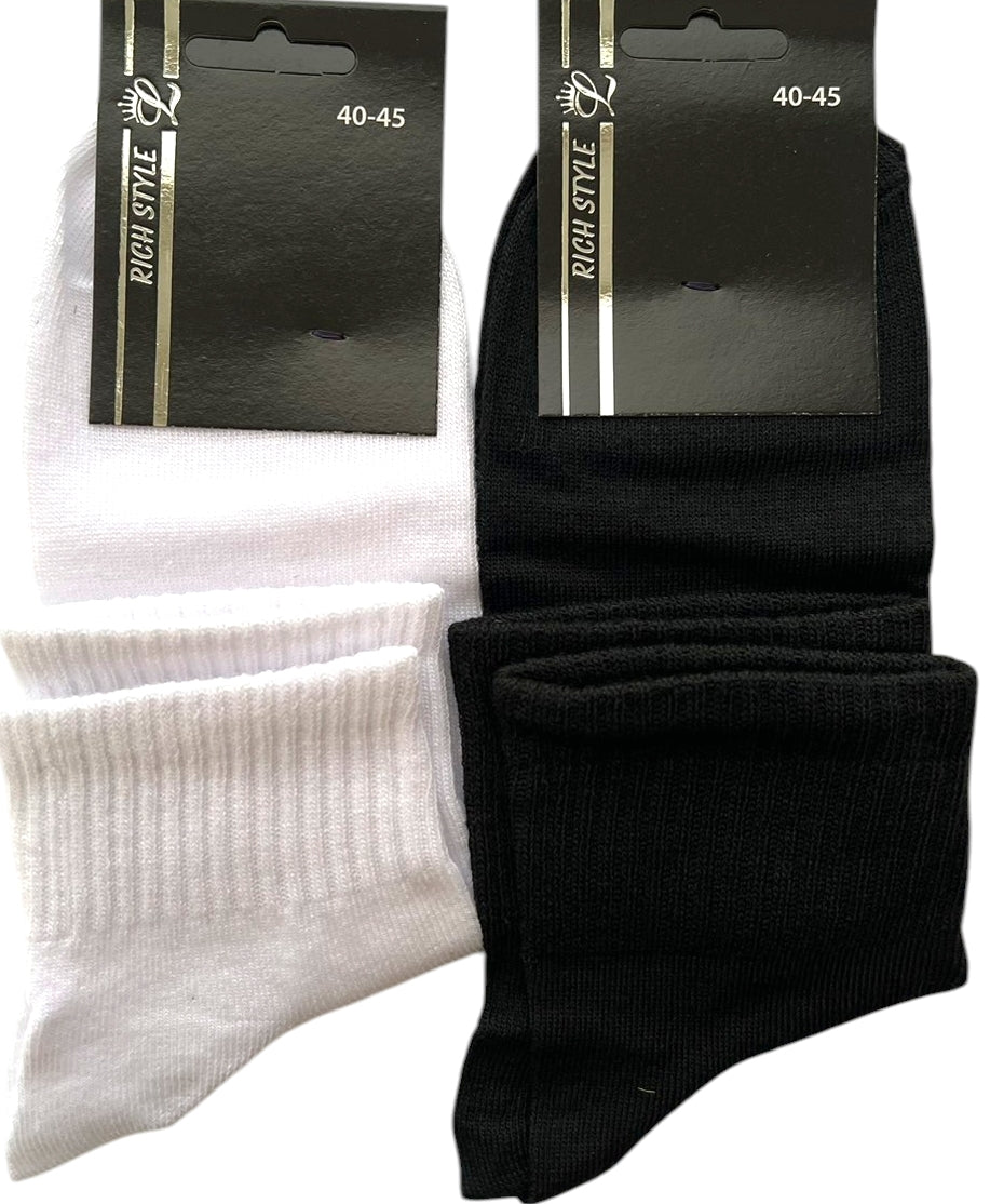 L Rish Style Men's Mid-Cut Socks, Size 40-45