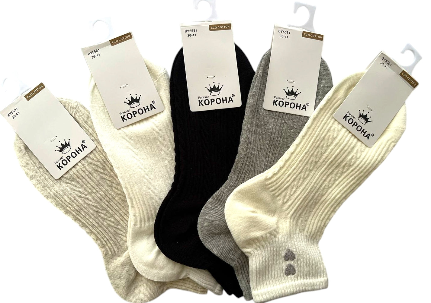 Korona BY5581 Women's Short Socks, Size 36-41