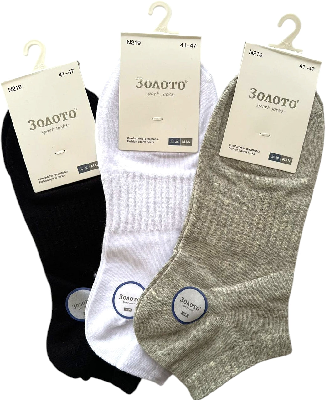 Zoloto N219 Men's Short Socks, Size 41-47
