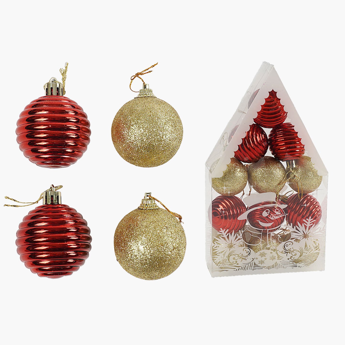 C 67376 Christmas Ball Ornaments, 5 cm Diameter, 12 pcs