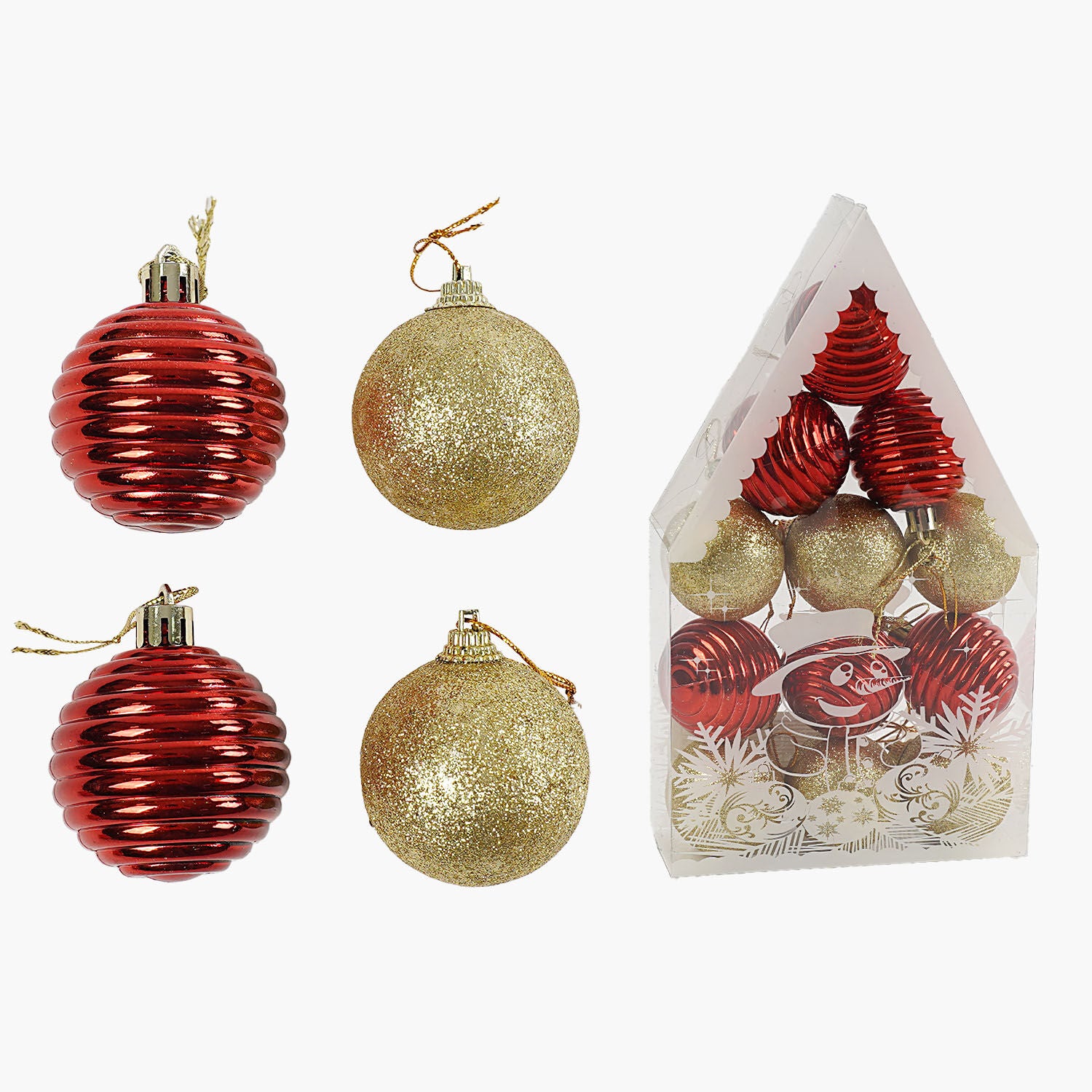 C 67376 Christmas Ball Ornaments, 5 cm Diameter, 12 pcs