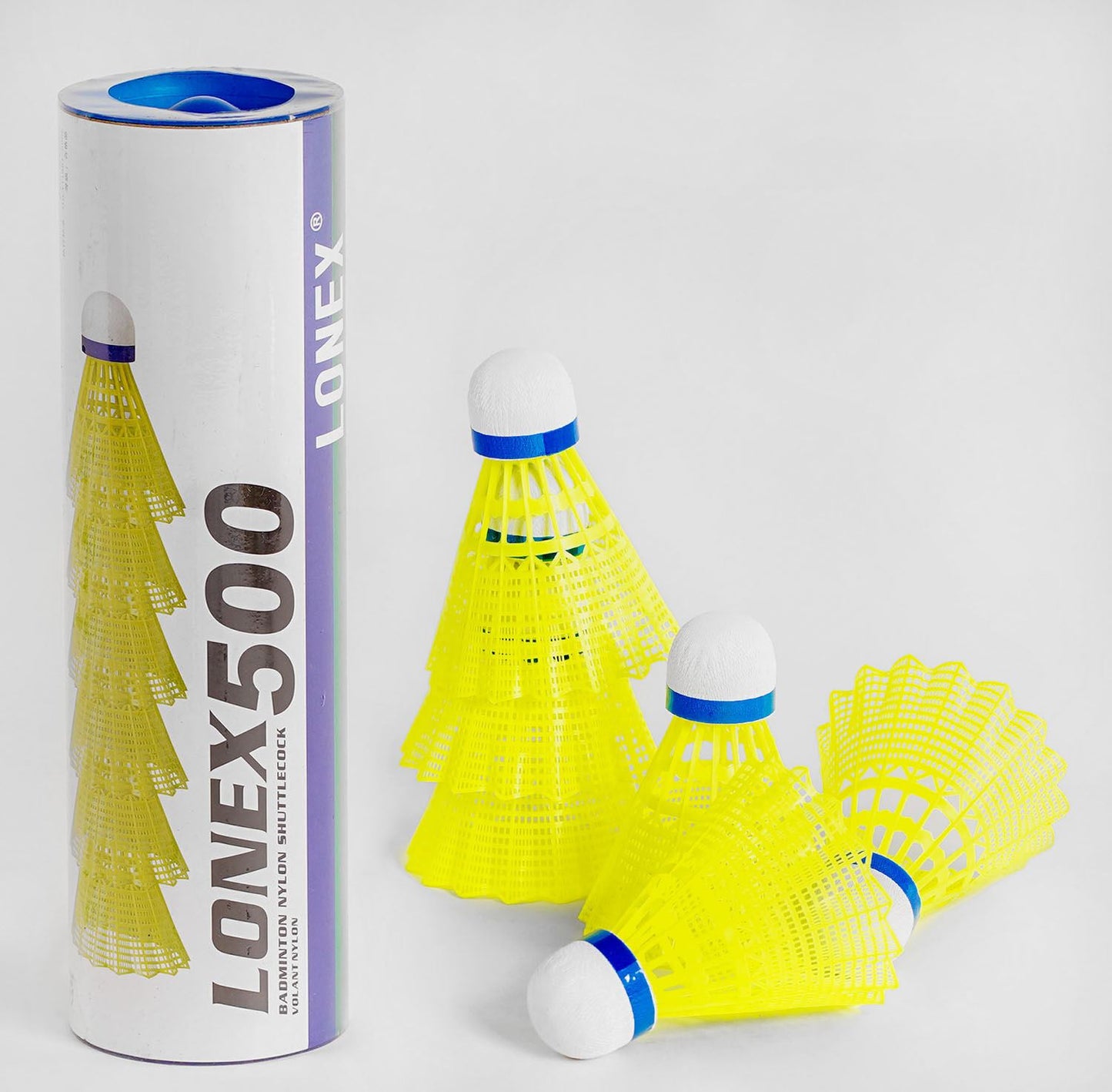 Lonex 500 C40222 Neon Shuttlecocks in Tube, 6 pcs